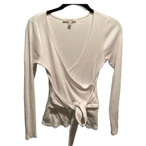 Express white long sleeve with front waist tie
